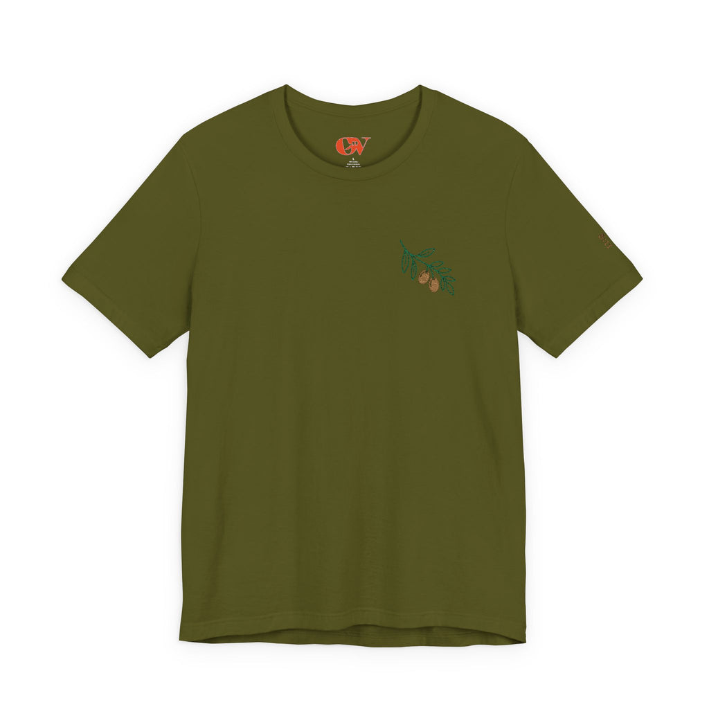 Olive Branch — unisex embroidered graphic t-shirt