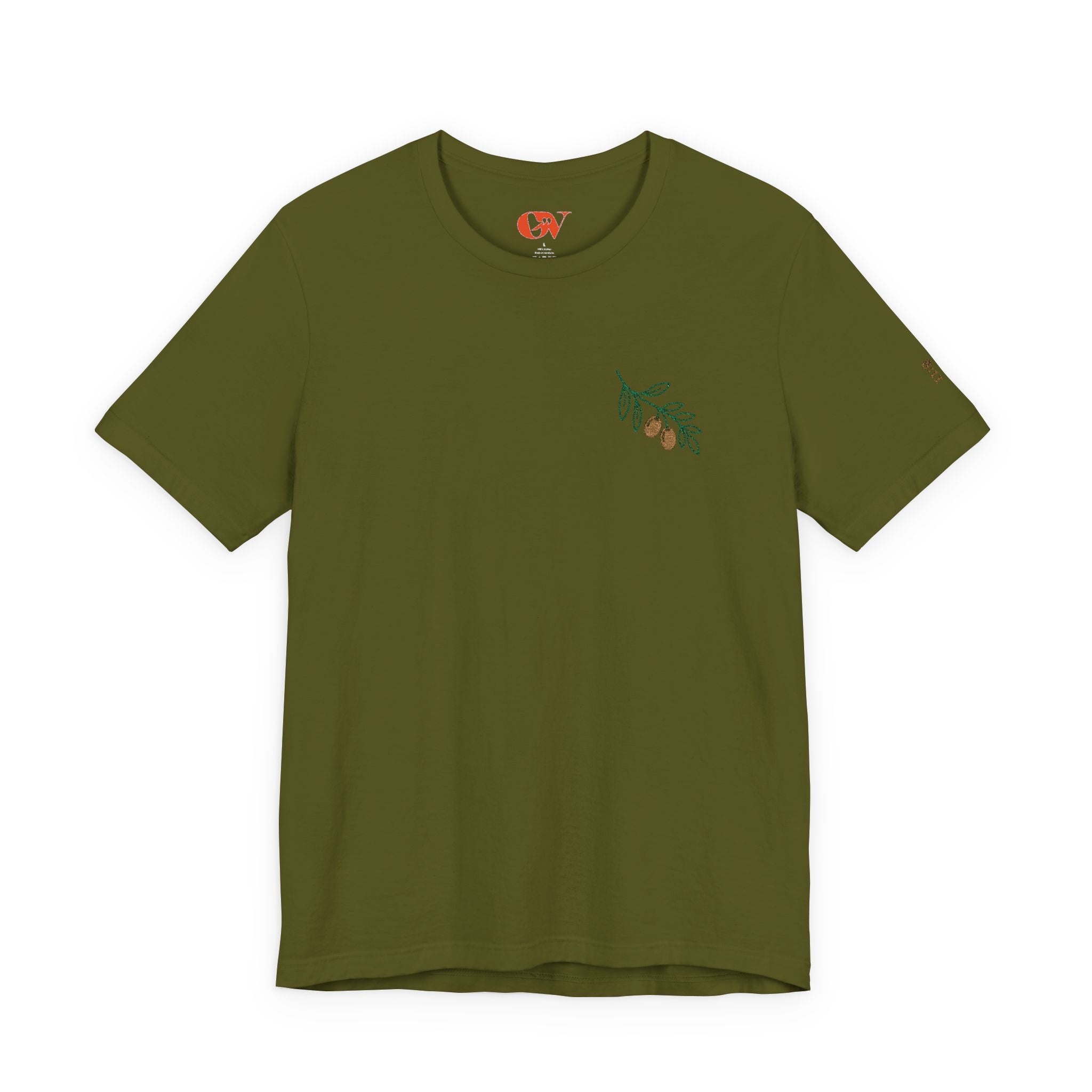 Olive Branch — unisex embroidered graphic t-shirt