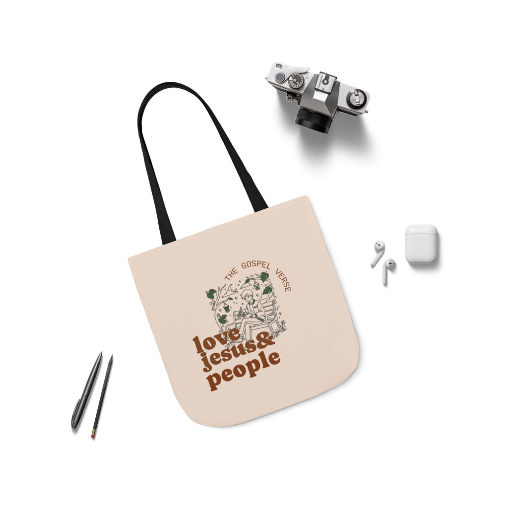 'Love Jesus & People' —  canvas tote, market bag