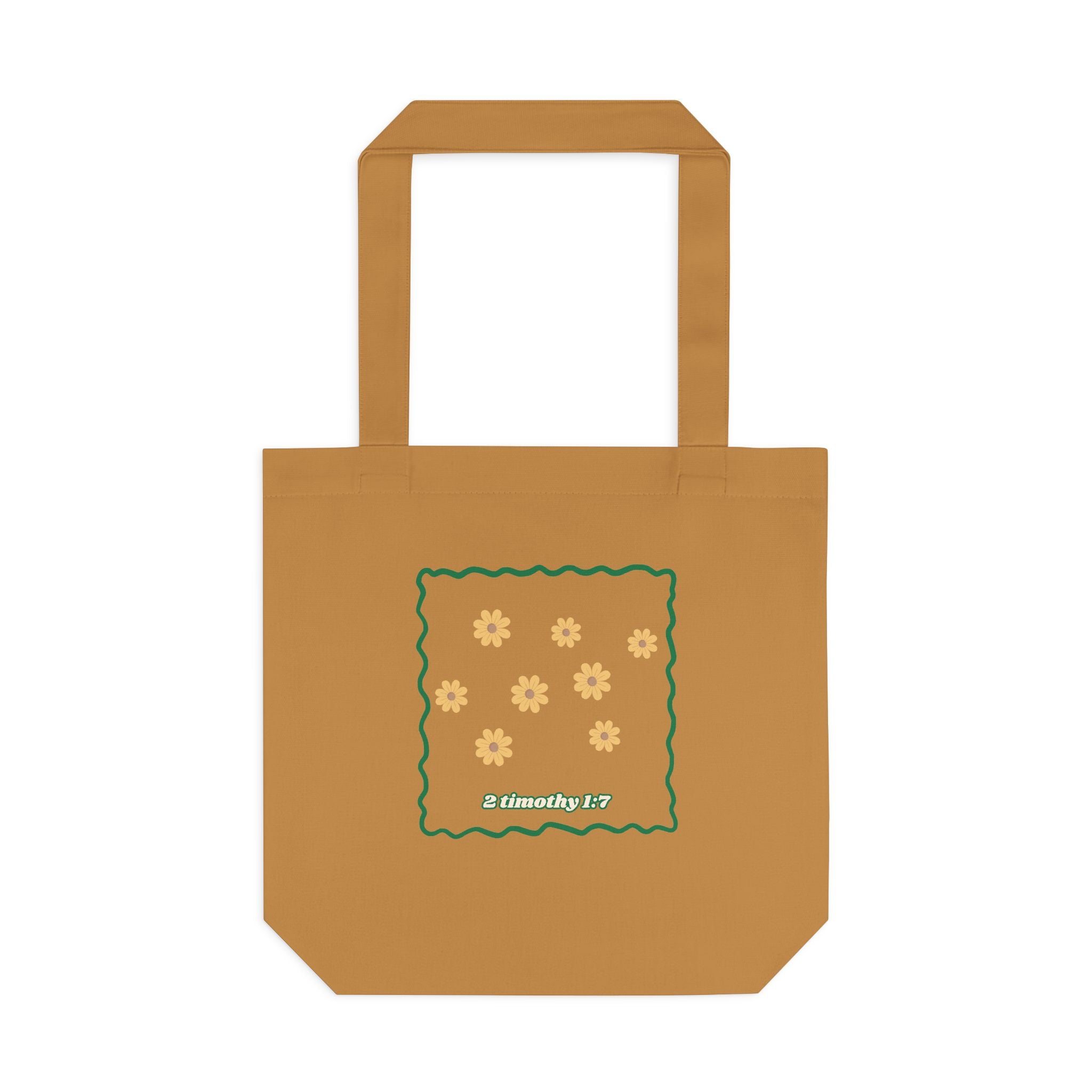 'Power, Love & Self-Control' — cotton eco tote bag, retro floral