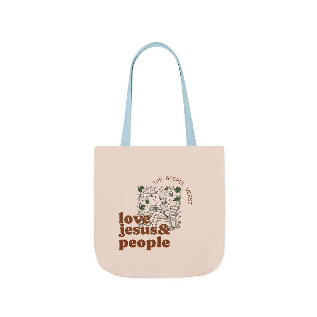 'Love Jesus & People' —  canvas tote, market bag