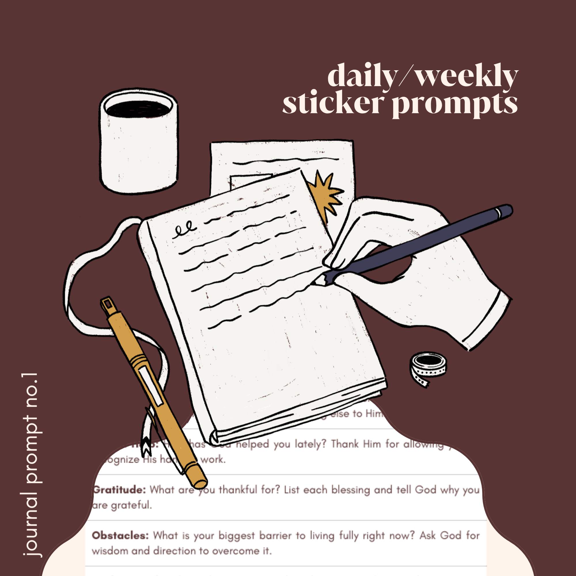 Daily/weekly - journal prompt stickers no.1