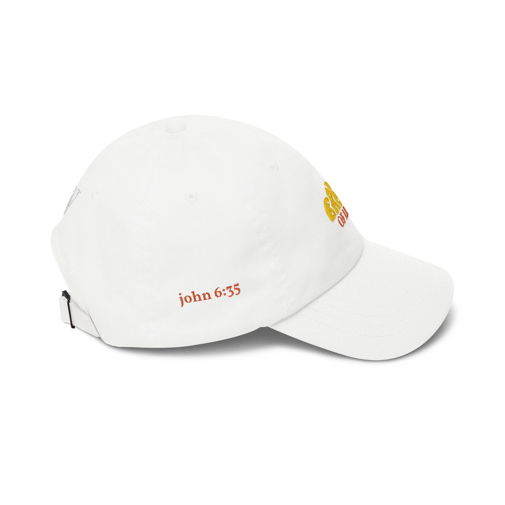 'Bread of Life' — unisex embroidered white baseball hat dad cap