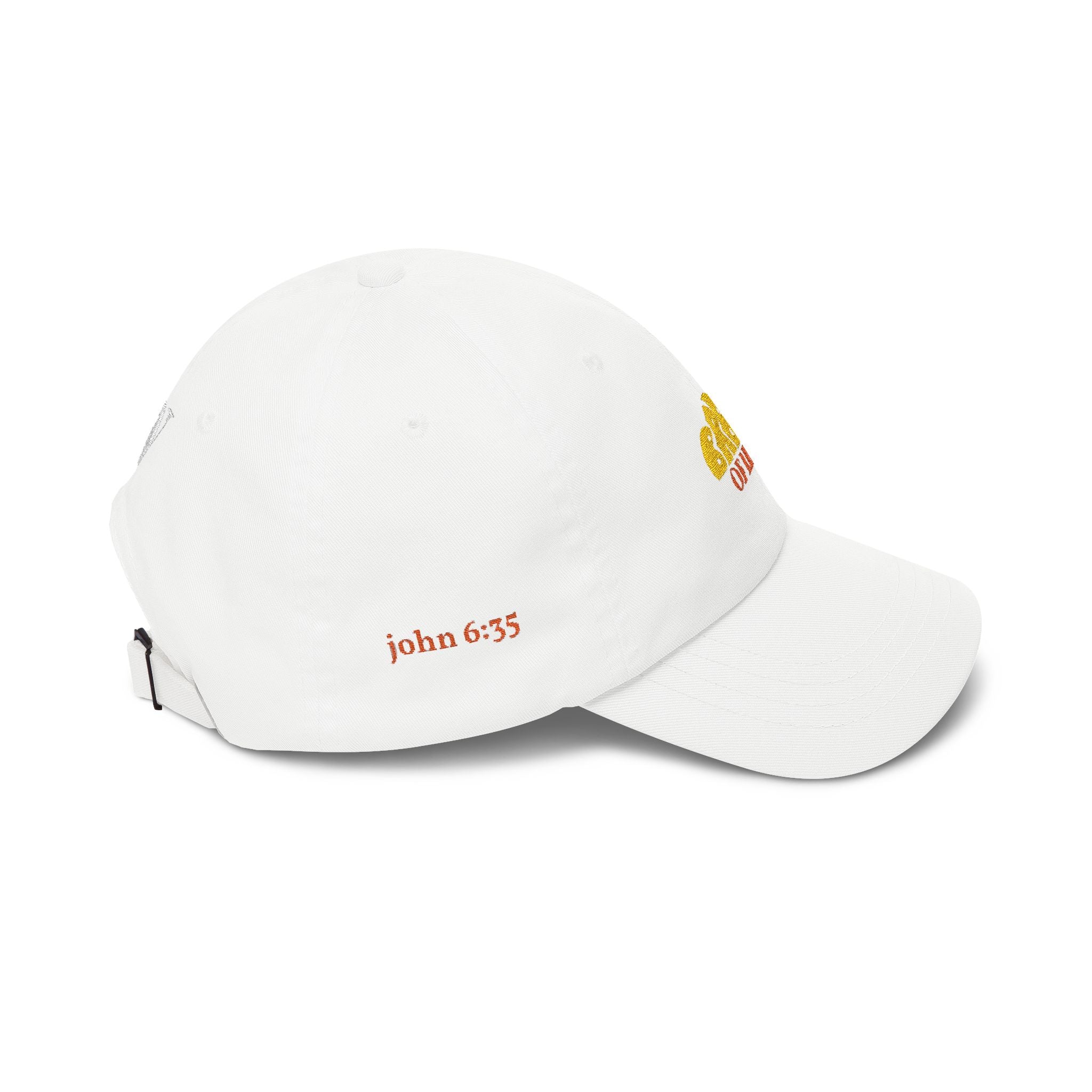 'Bread of Life' — unisex embroidered white baseball hat dad cap