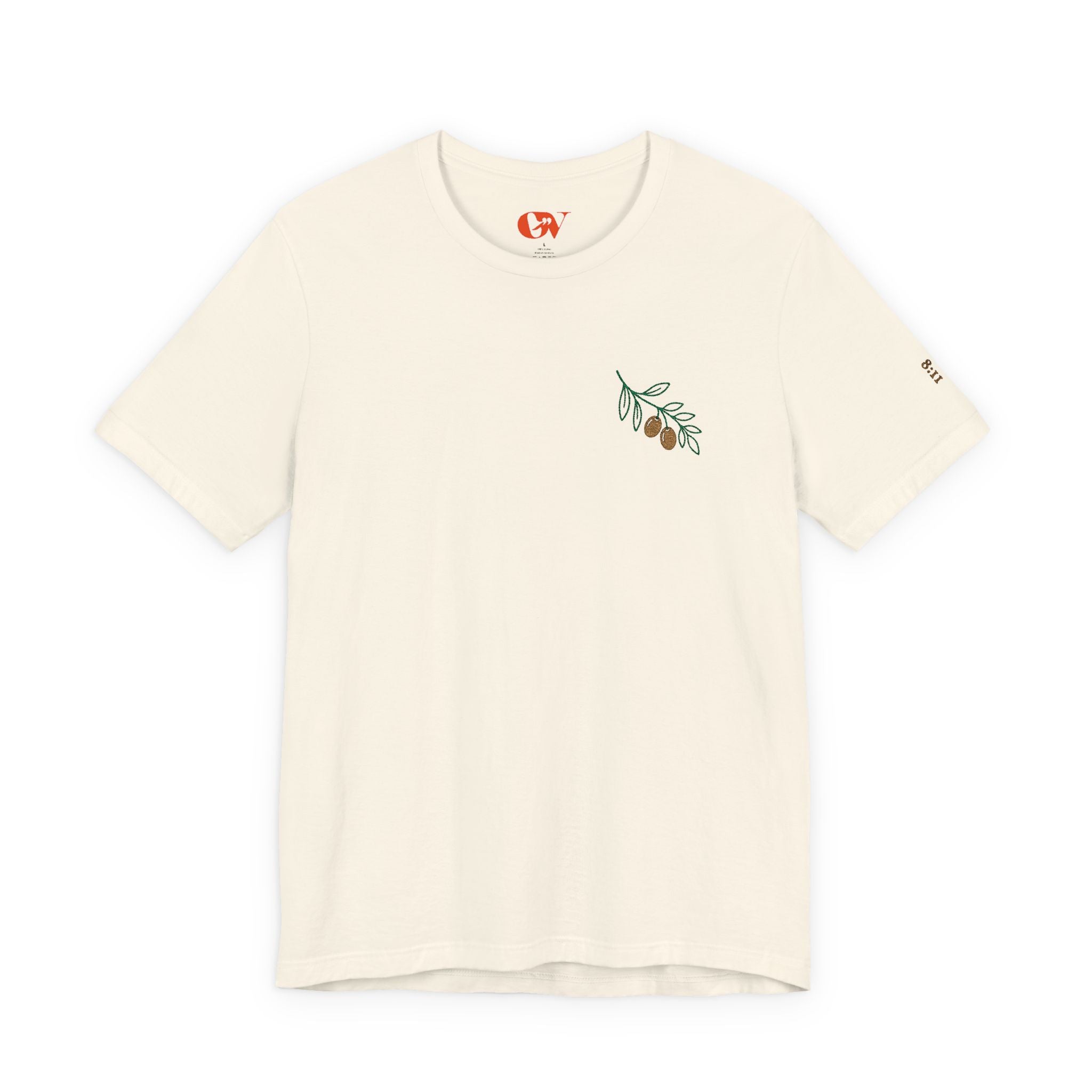 Olive Branch — unisex embroidered graphic t-shirt