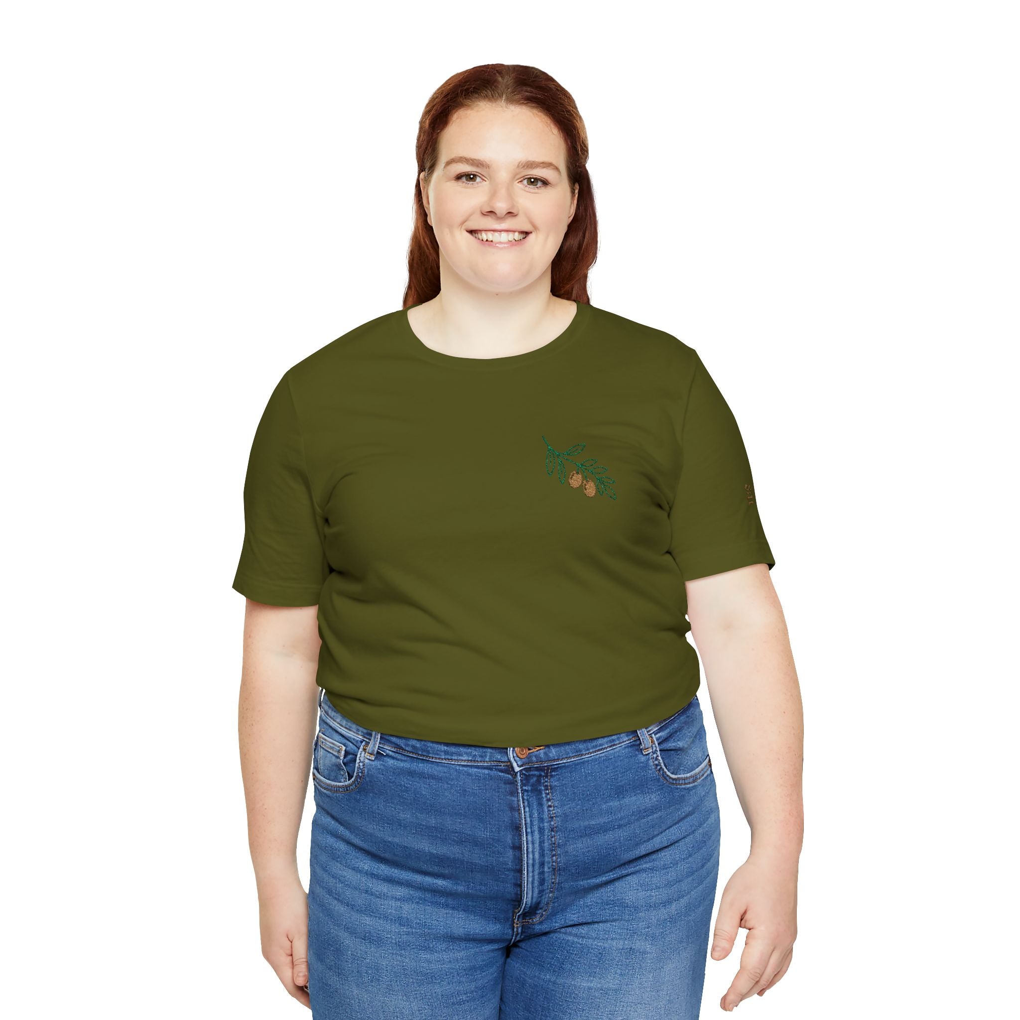 Olive Branch — unisex embroidered graphic t-shirt