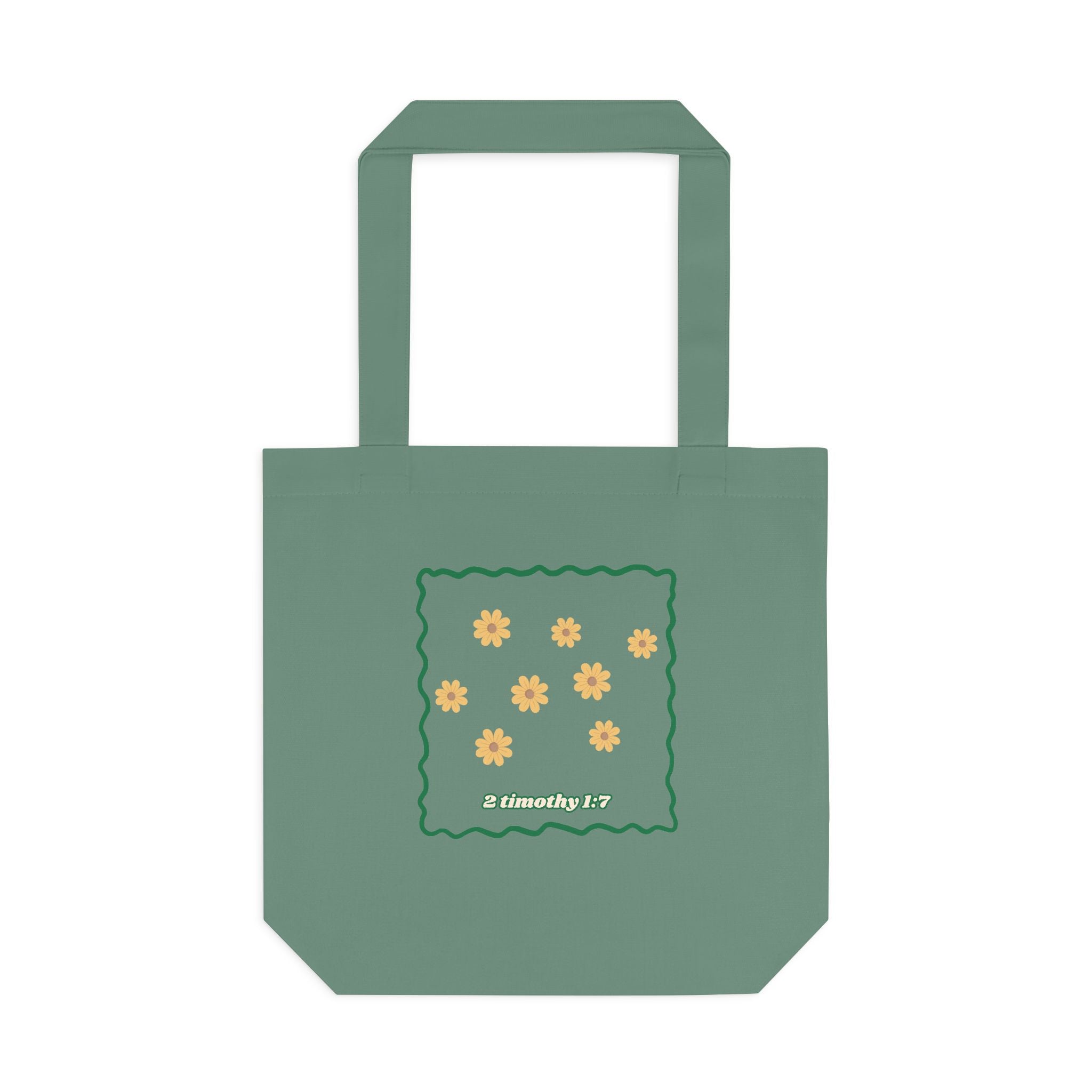 'Power, Love & Self-Control' — cotton eco tote bag, retro floral