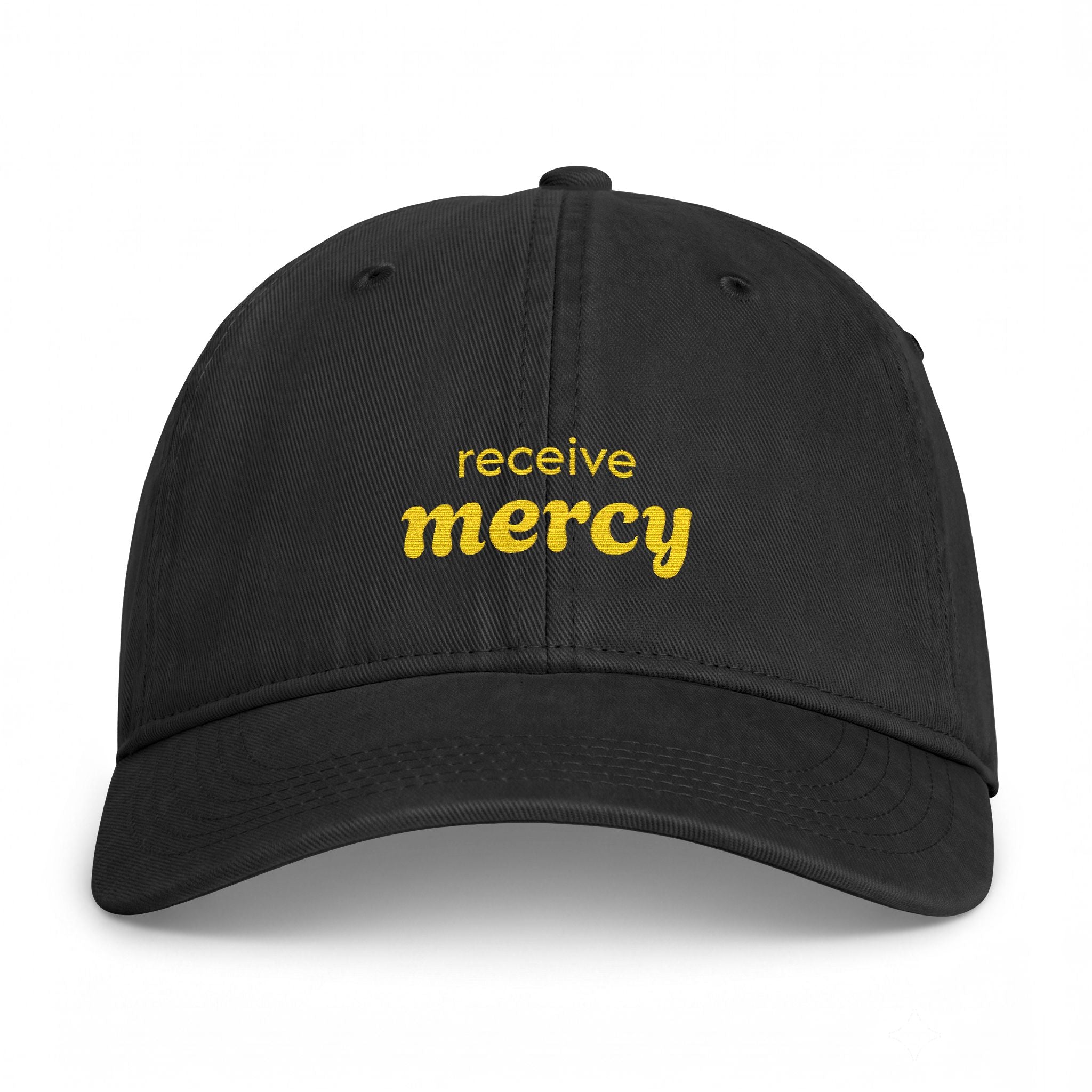 'Receive mercy' — unisex embroidered baseball cap, washed coastal dad hat