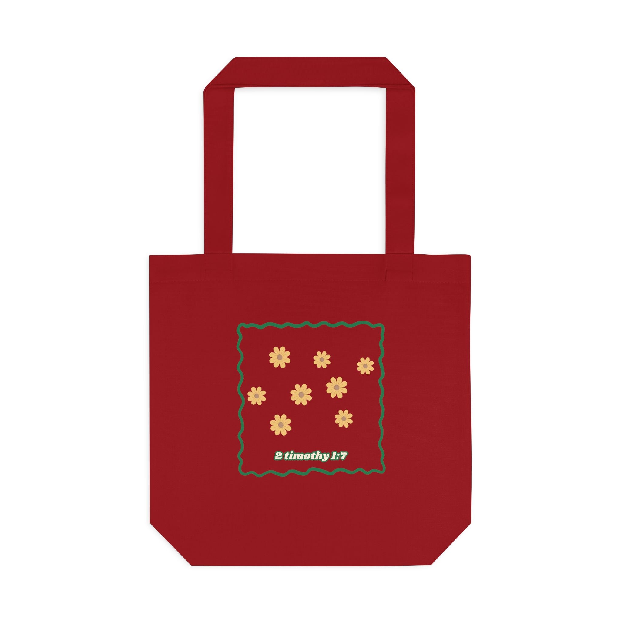 'Power, Love & Self-Control' — cotton eco tote bag, retro floral