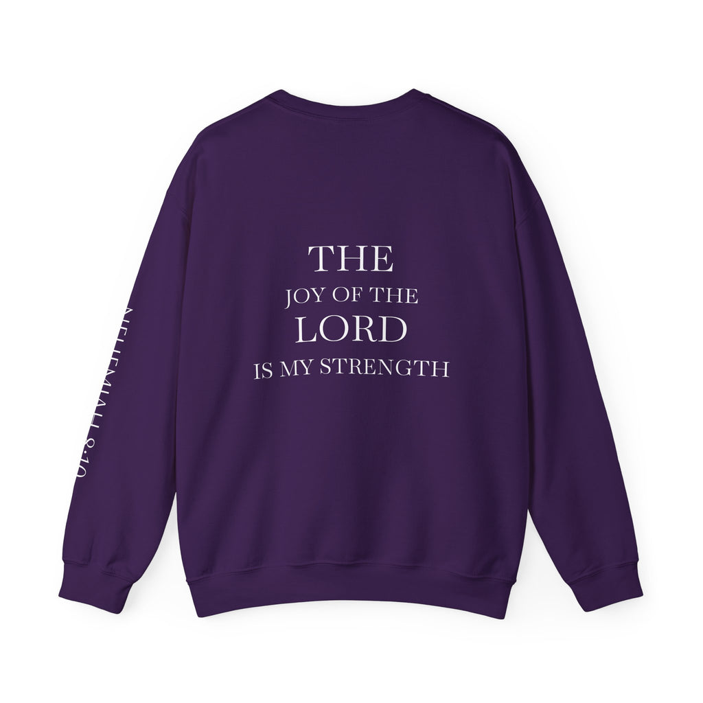 'The Joy of the Lord Is My Strength' — unisex printed crewneck sweatshirt