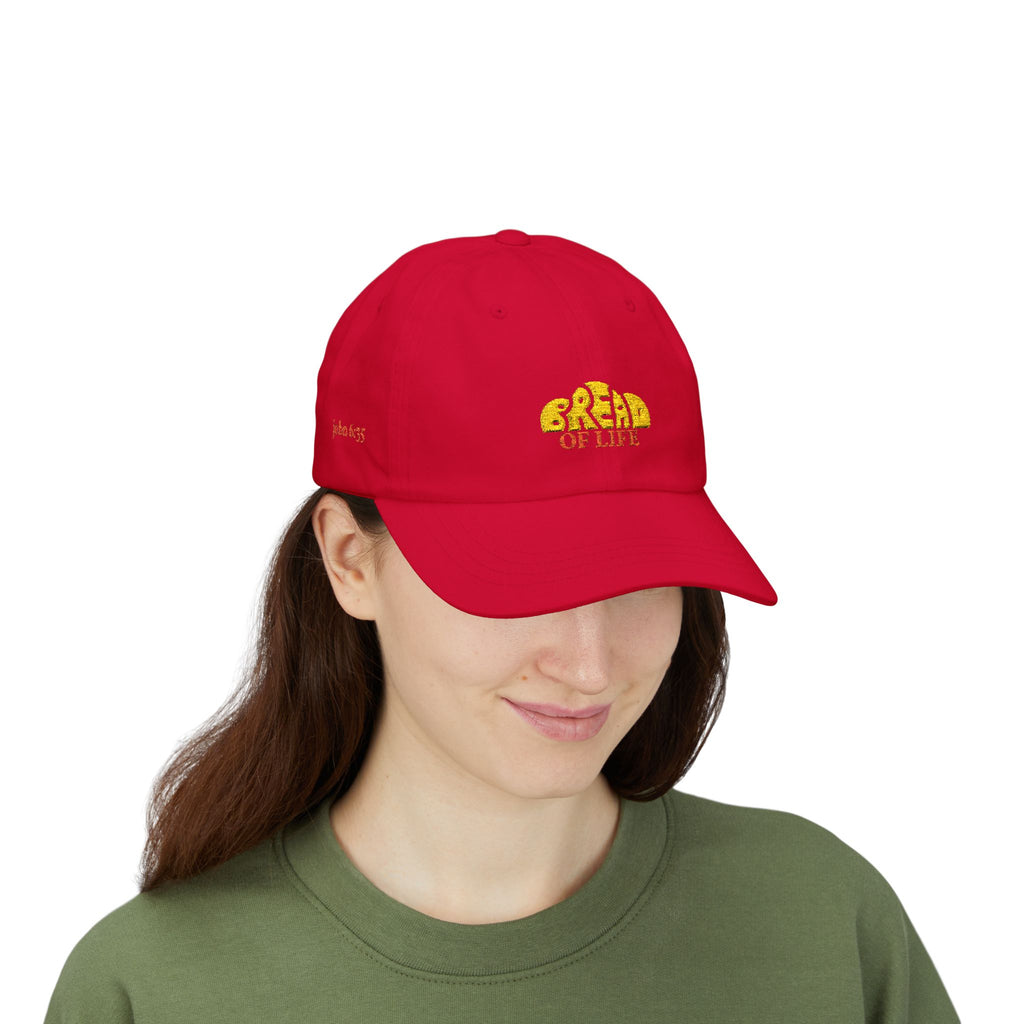 'Bread of Life' — unisex embroidered white baseball hat dad cap