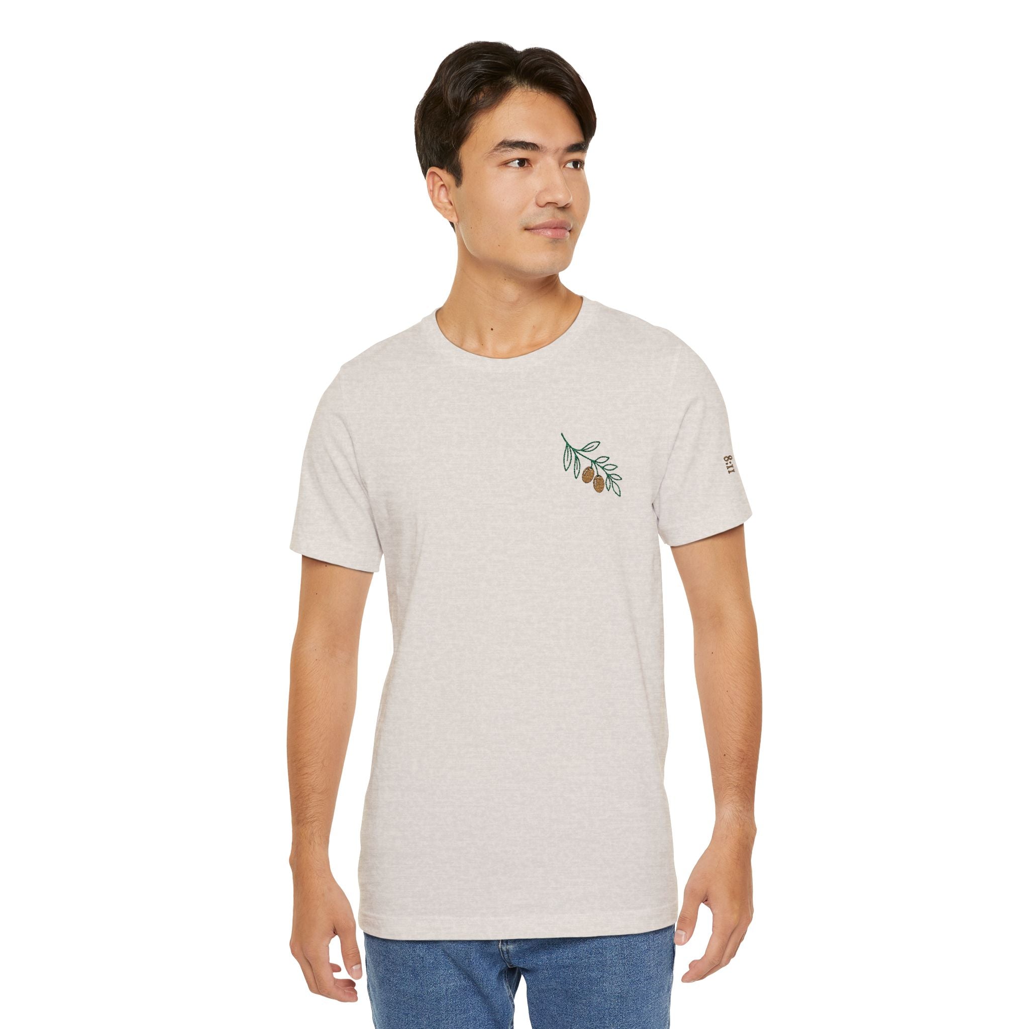 Olive Branch — unisex embroidered graphic t-shirt