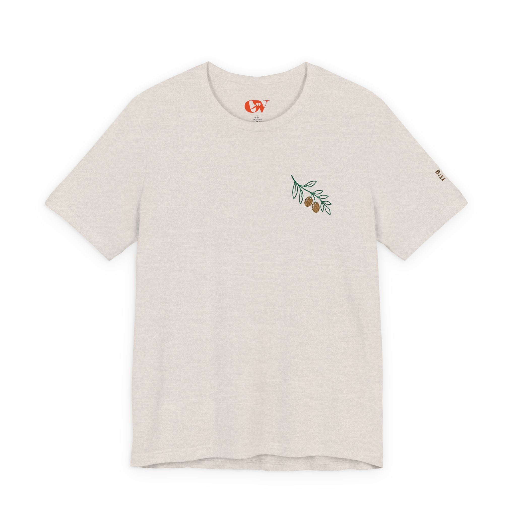Olive Branch — unisex embroidered graphic t-shirt