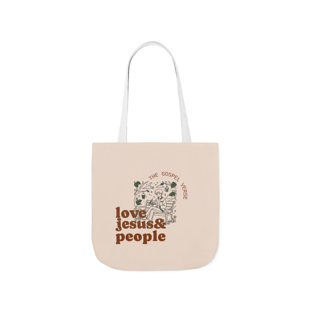 'Love Jesus & People' —  canvas tote, market bag