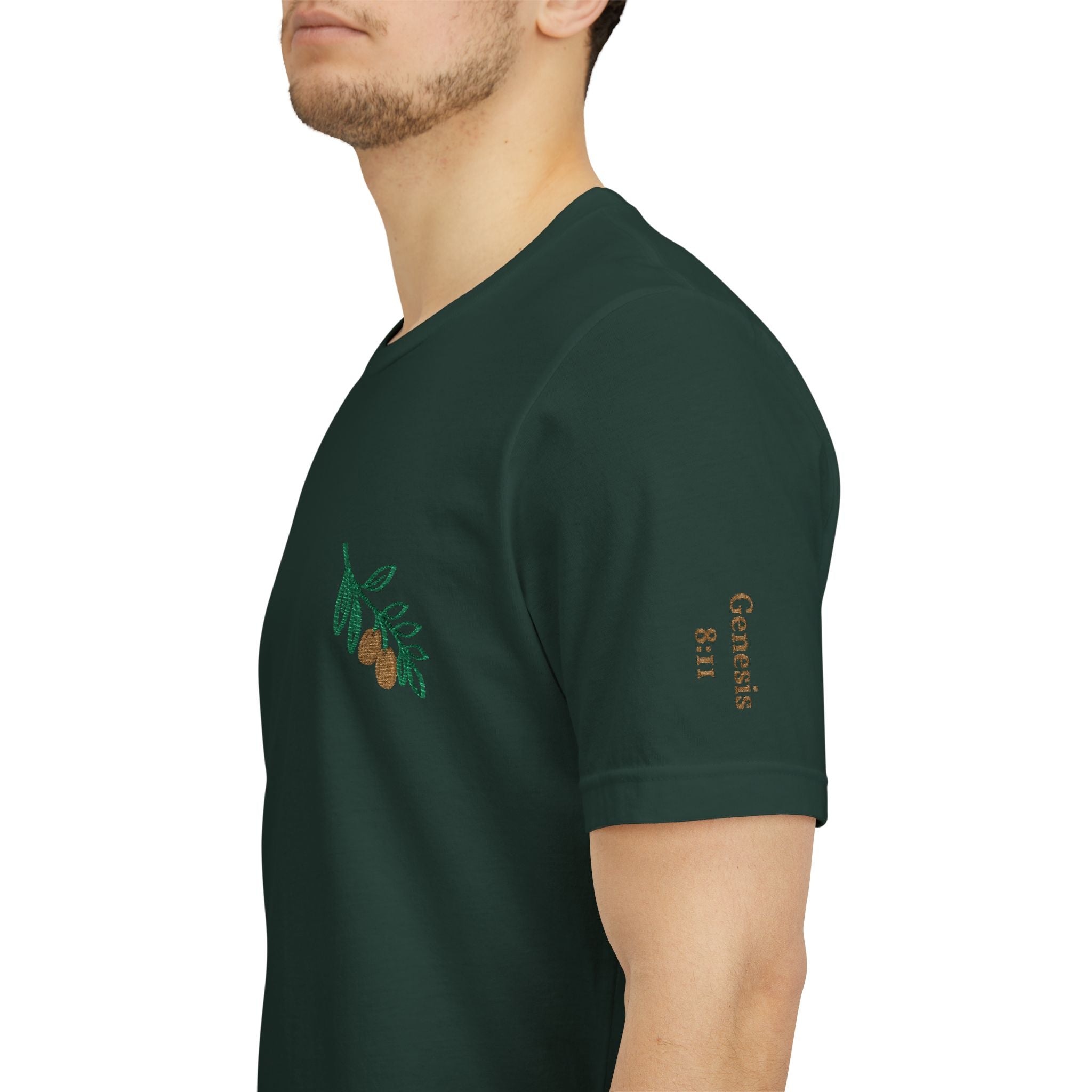 Olive Branch — unisex embroidered graphic t-shirt