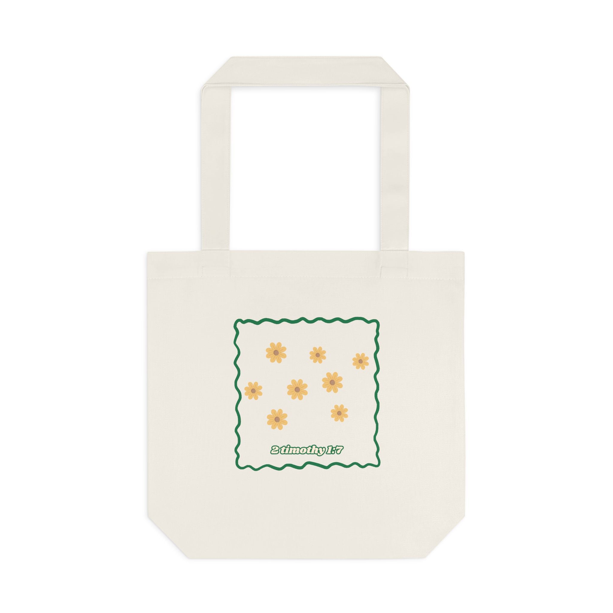 'Power, Love & Self-Control' — cotton eco tote bag, retro floral