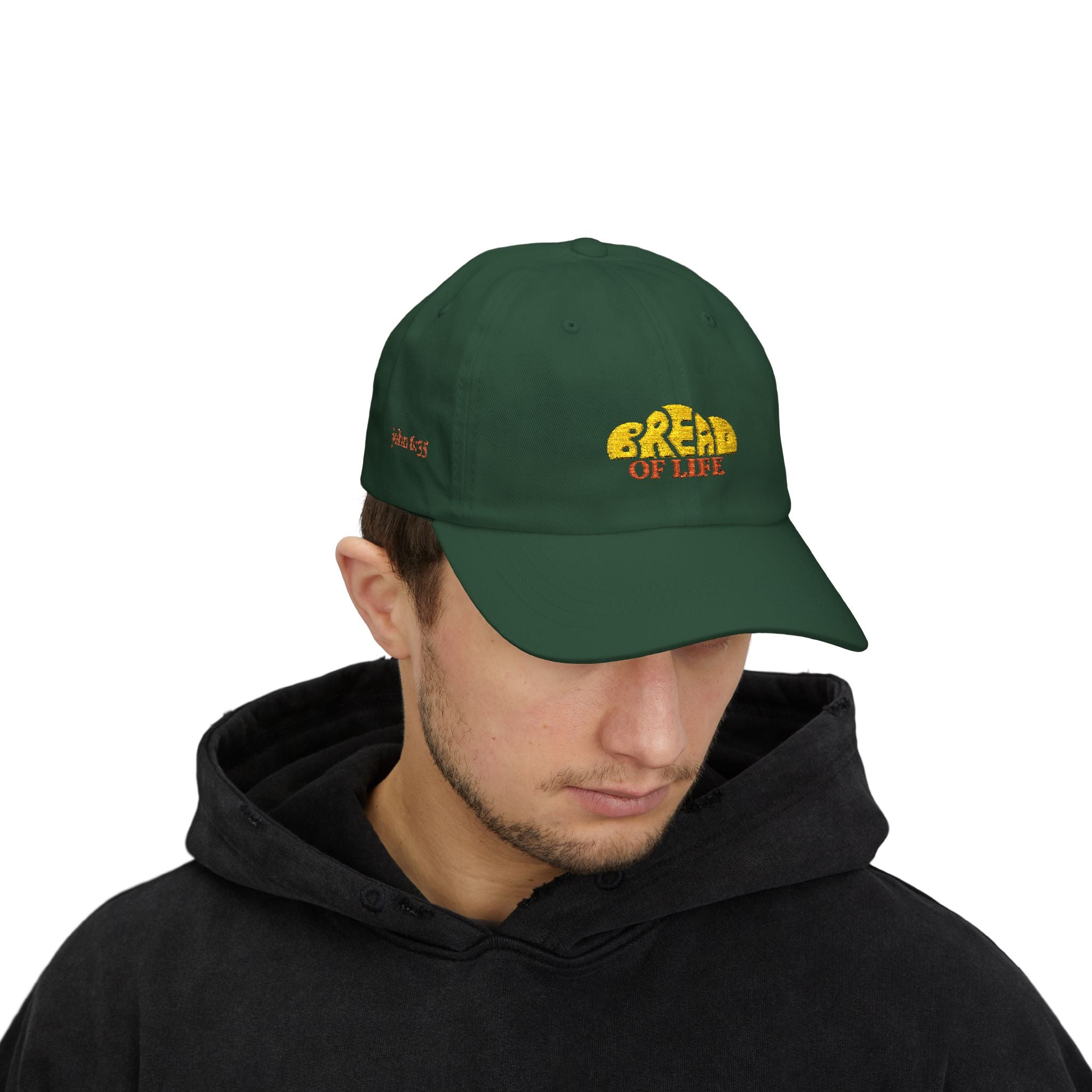 'Bread of Life' — unisex embroidered white baseball hat dad cap