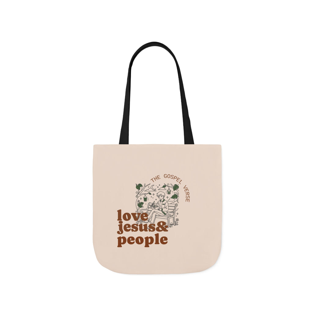 'Love Jesus & People' —  canvas tote, market bag