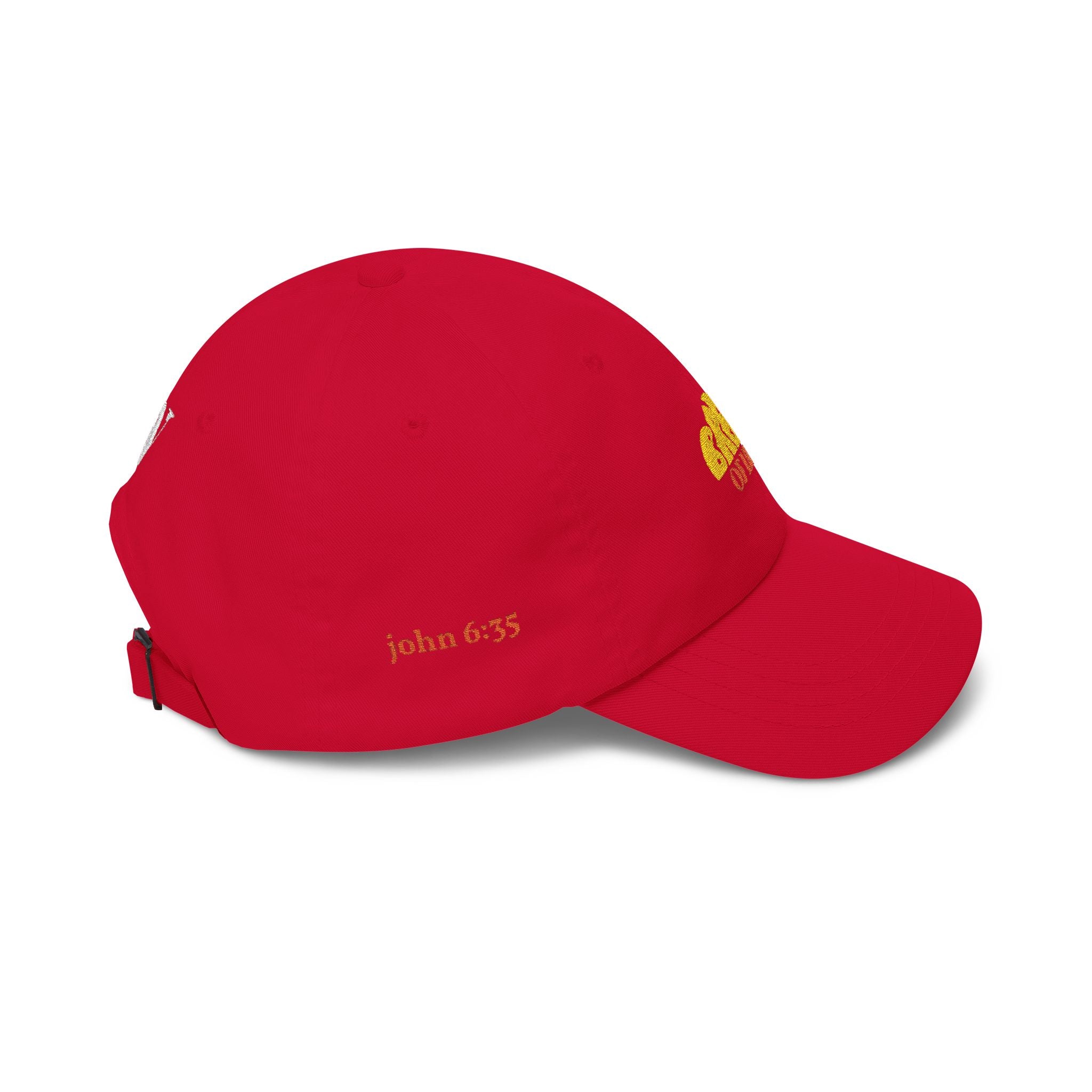 'Bread of Life' — unisex embroidered white baseball hat dad cap