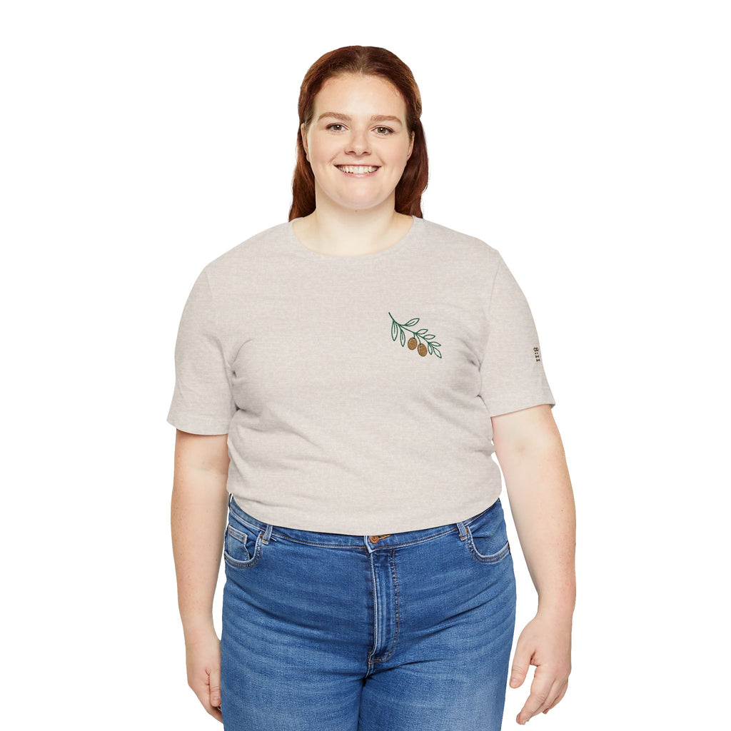 Olive Branch — unisex embroidered graphic t-shirt