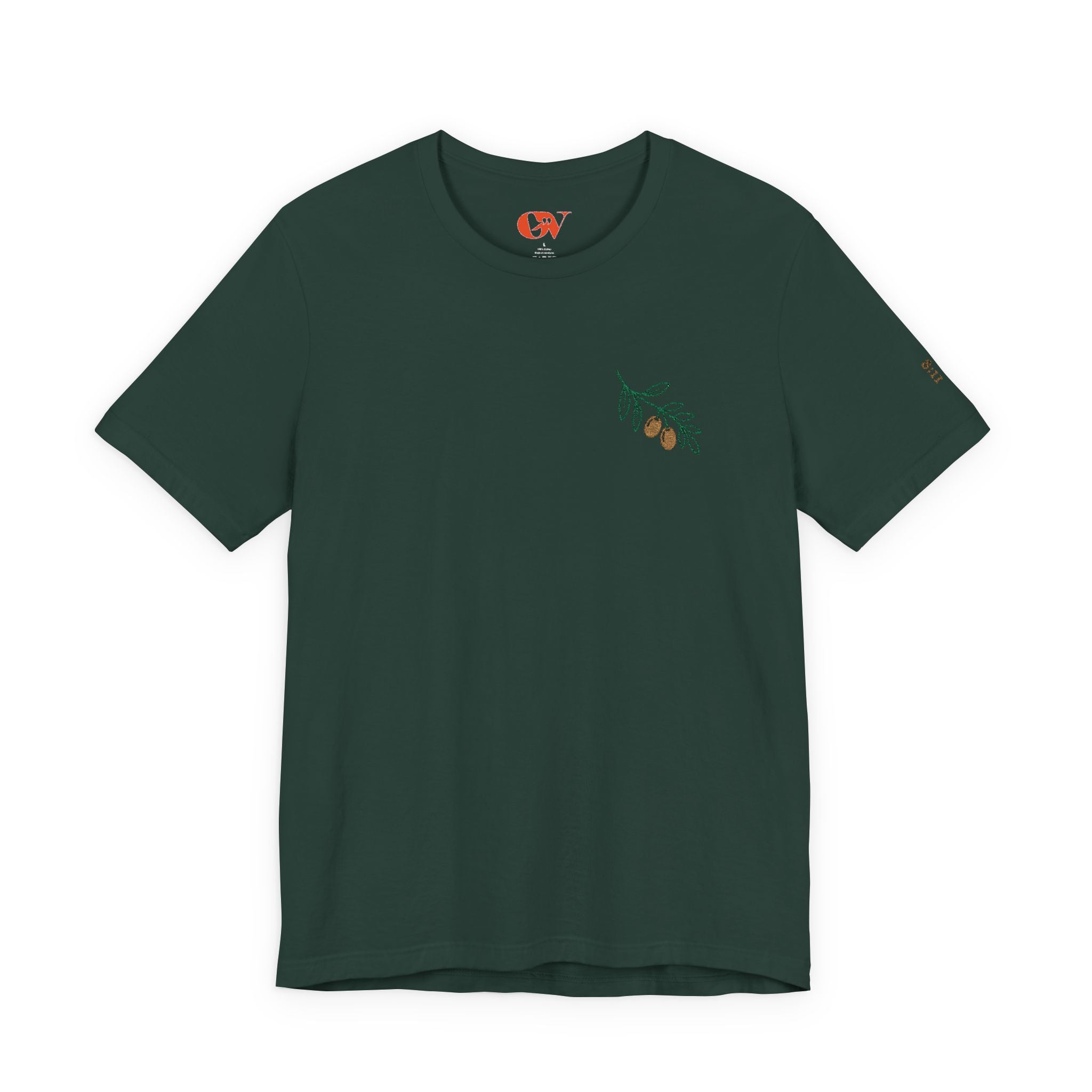 Olive Branch — unisex embroidered graphic t-shirt