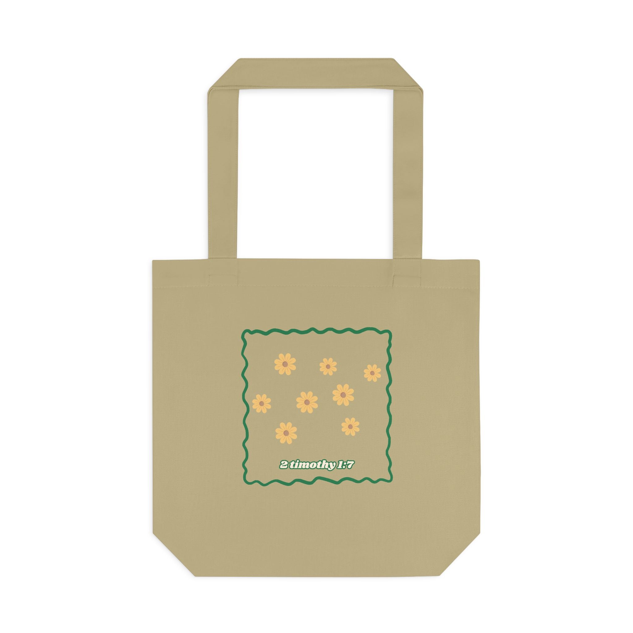 'Power, Love & Self-Control' — cotton eco tote bag, retro floral