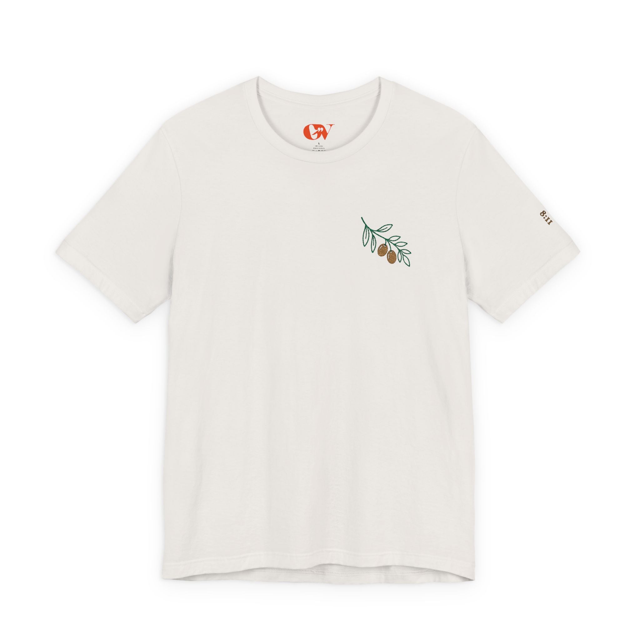 Olive Branch — unisex embroidered graphic t-shirt