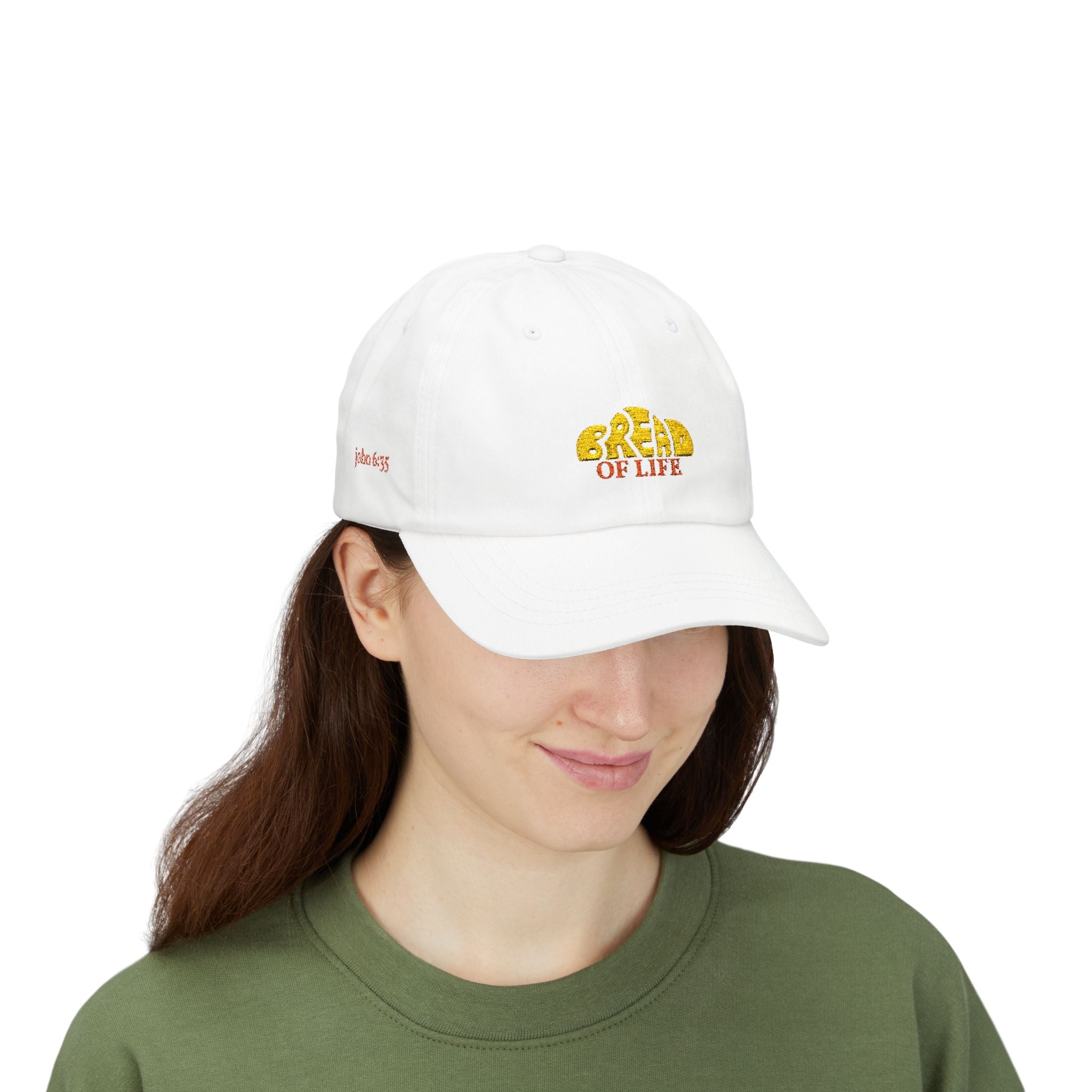 'Bread of Life' — unisex embroidered white baseball hat dad cap