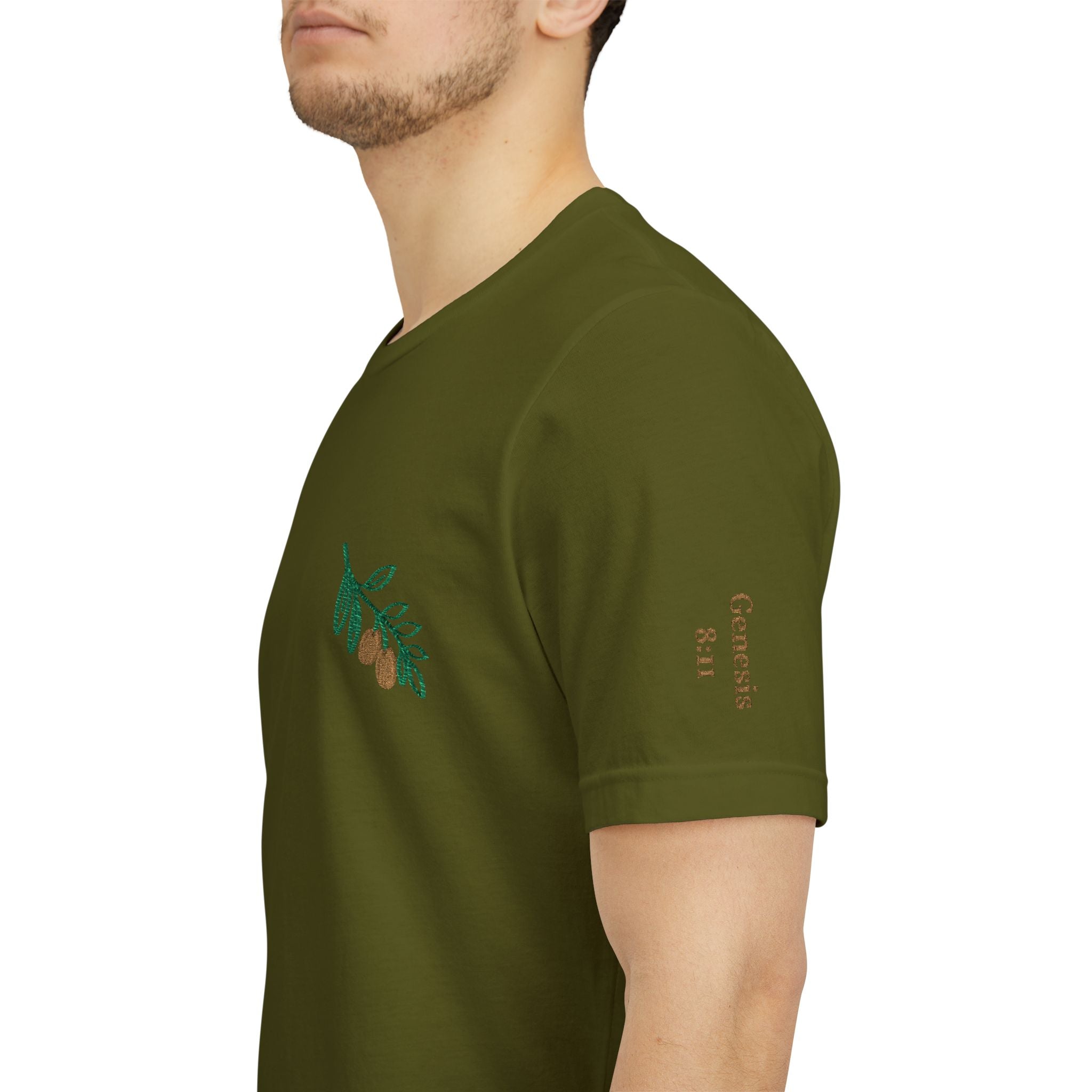 Olive Branch — unisex embroidered graphic t-shirt
