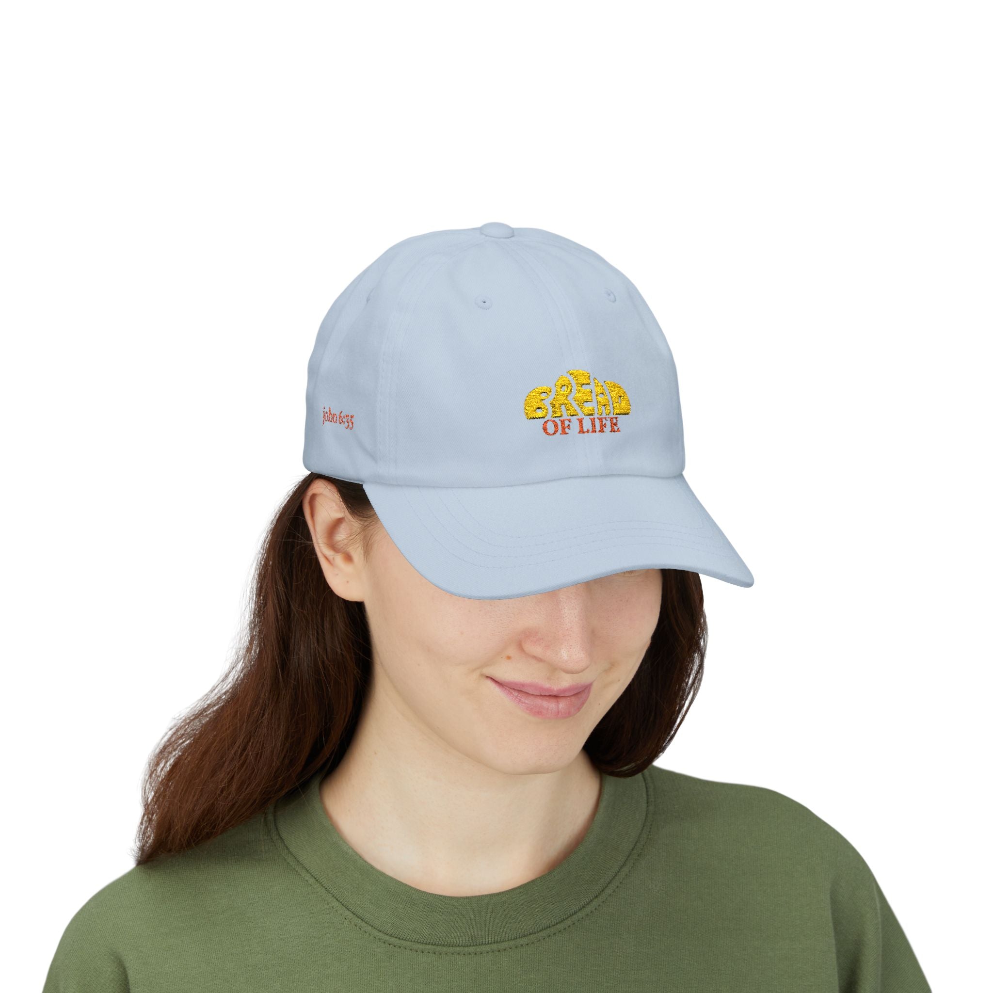 'Bread of Life' — unisex embroidered white baseball hat dad cap