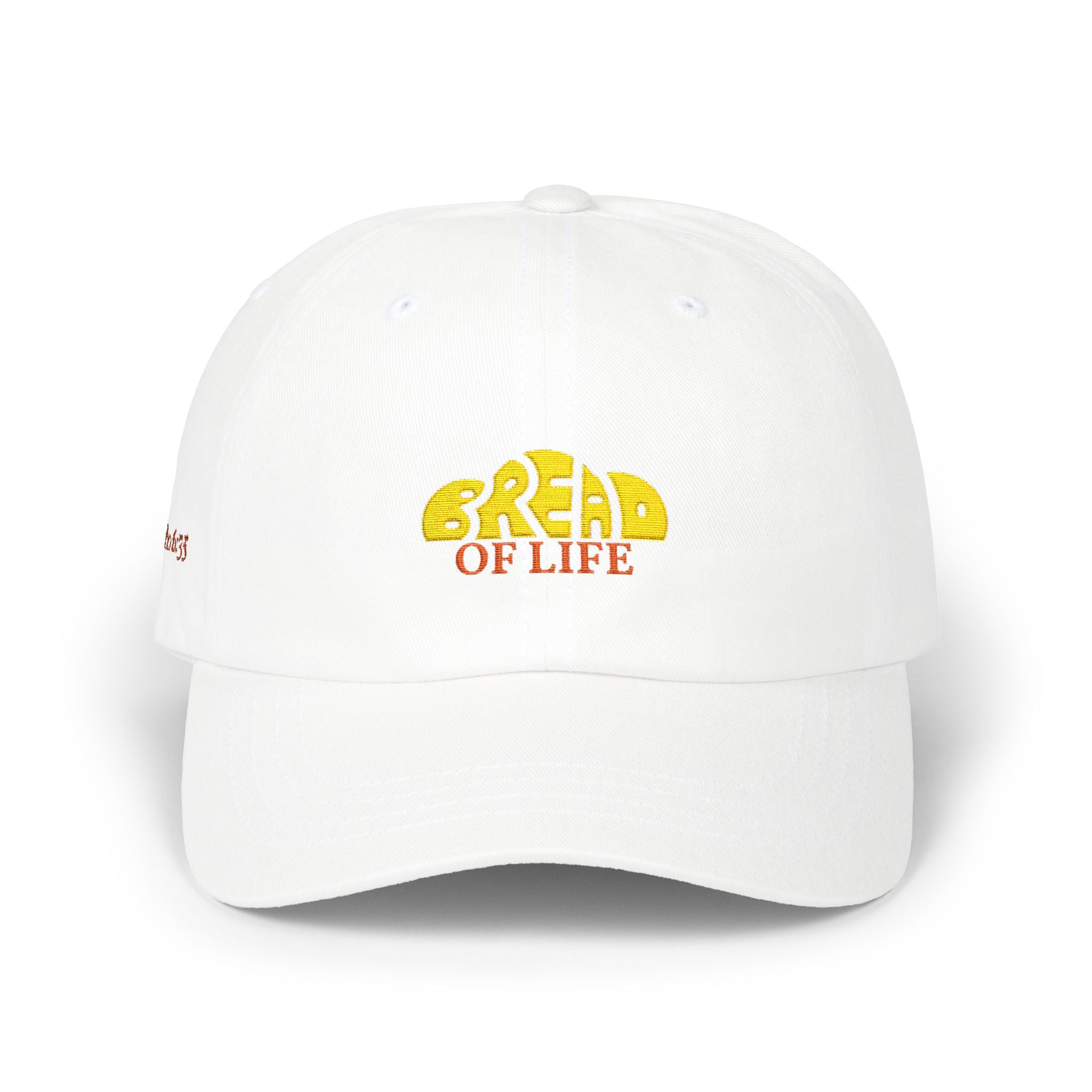 'Bread of Life' — unisex embroidered white baseball hat dad cap