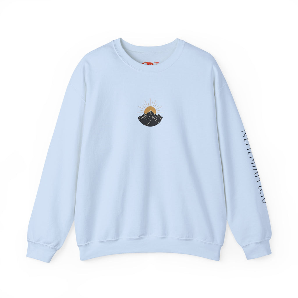 'The Joy of the Lord Is My Strength' — unisex printed crewneck sweatshirt
