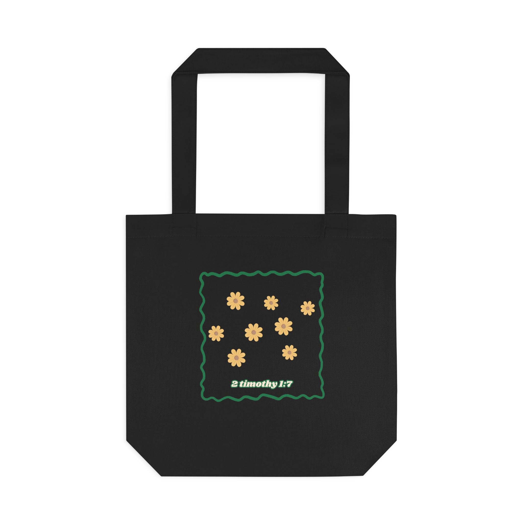 'Power, Love & Self-Control' — cotton eco tote bag, retro floral