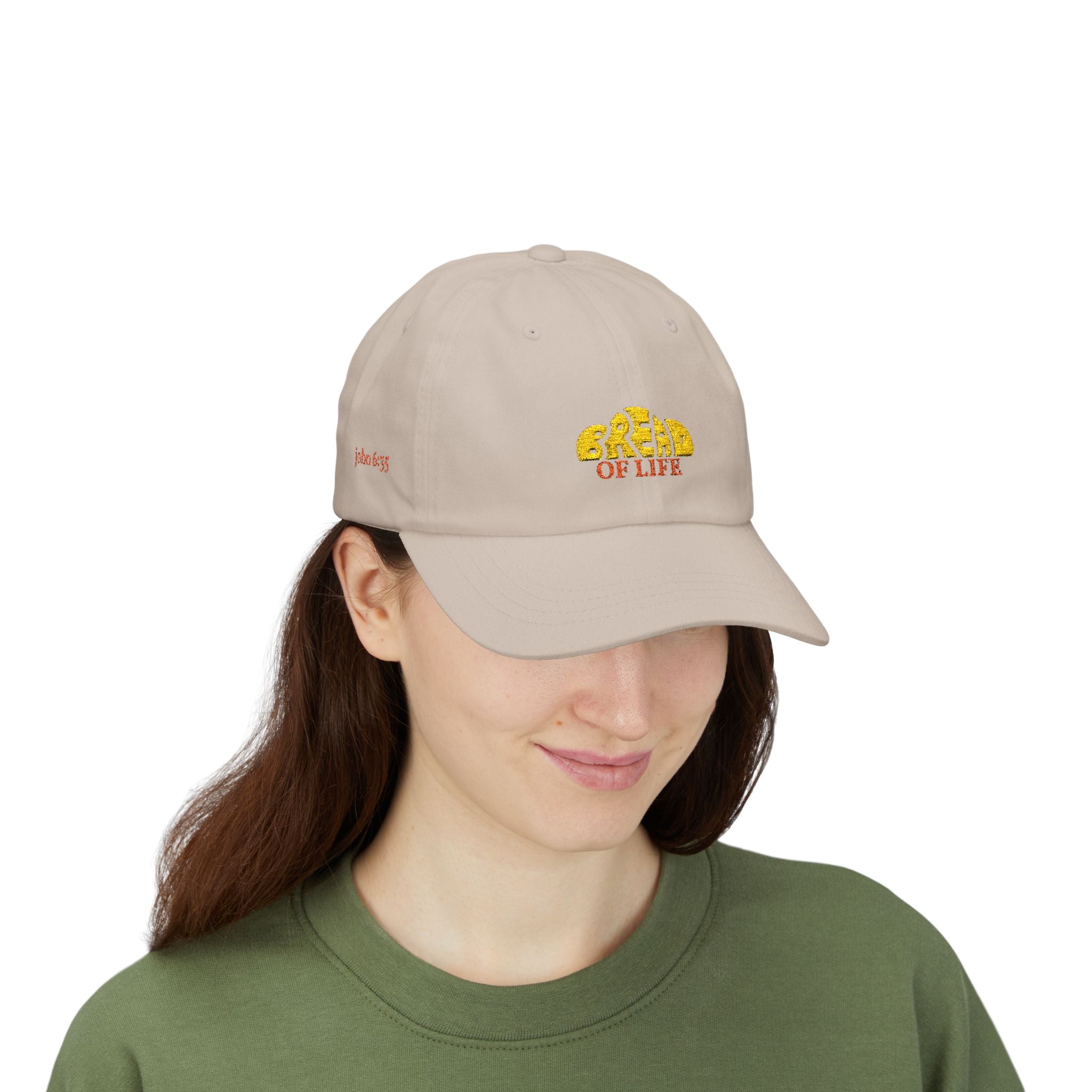 'Bread of Life' — unisex embroidered white baseball hat dad cap