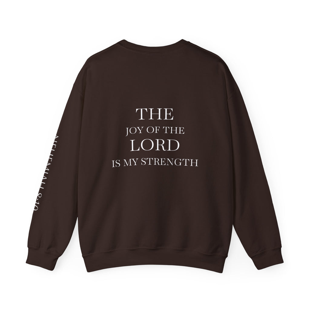 'The Joy of the Lord Is My Strength' — unisex printed crewneck sweatshirt