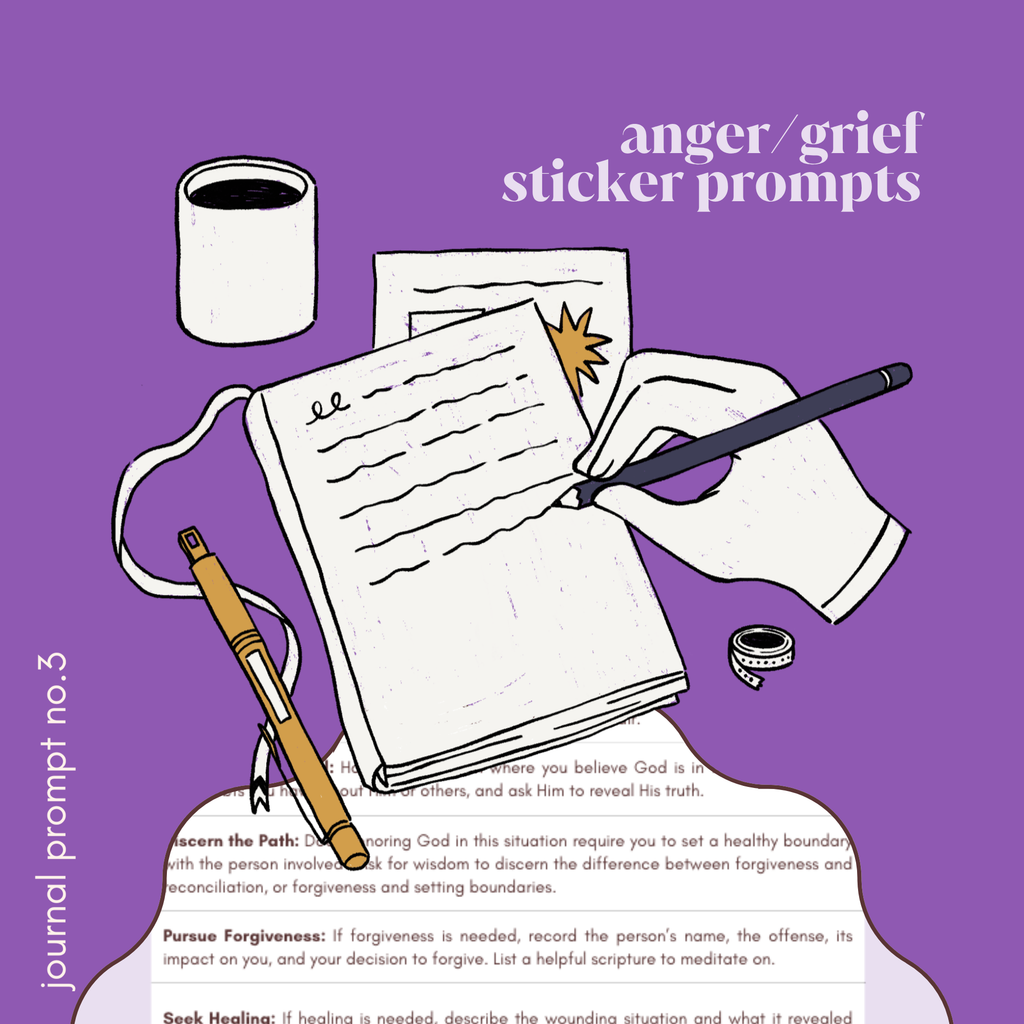 Anger/grief - journal prompt stickers no.3