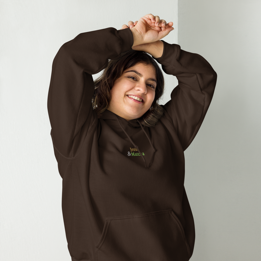 'Jesus & Matcha' — unisex embroidered hoodie
